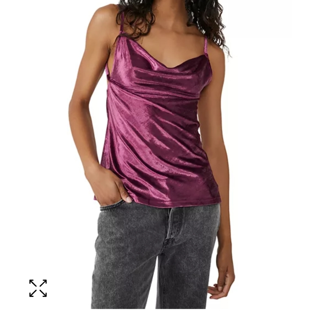 FREE PEOPLE Intimately Night Velvet Tunic in fig jam sz Small